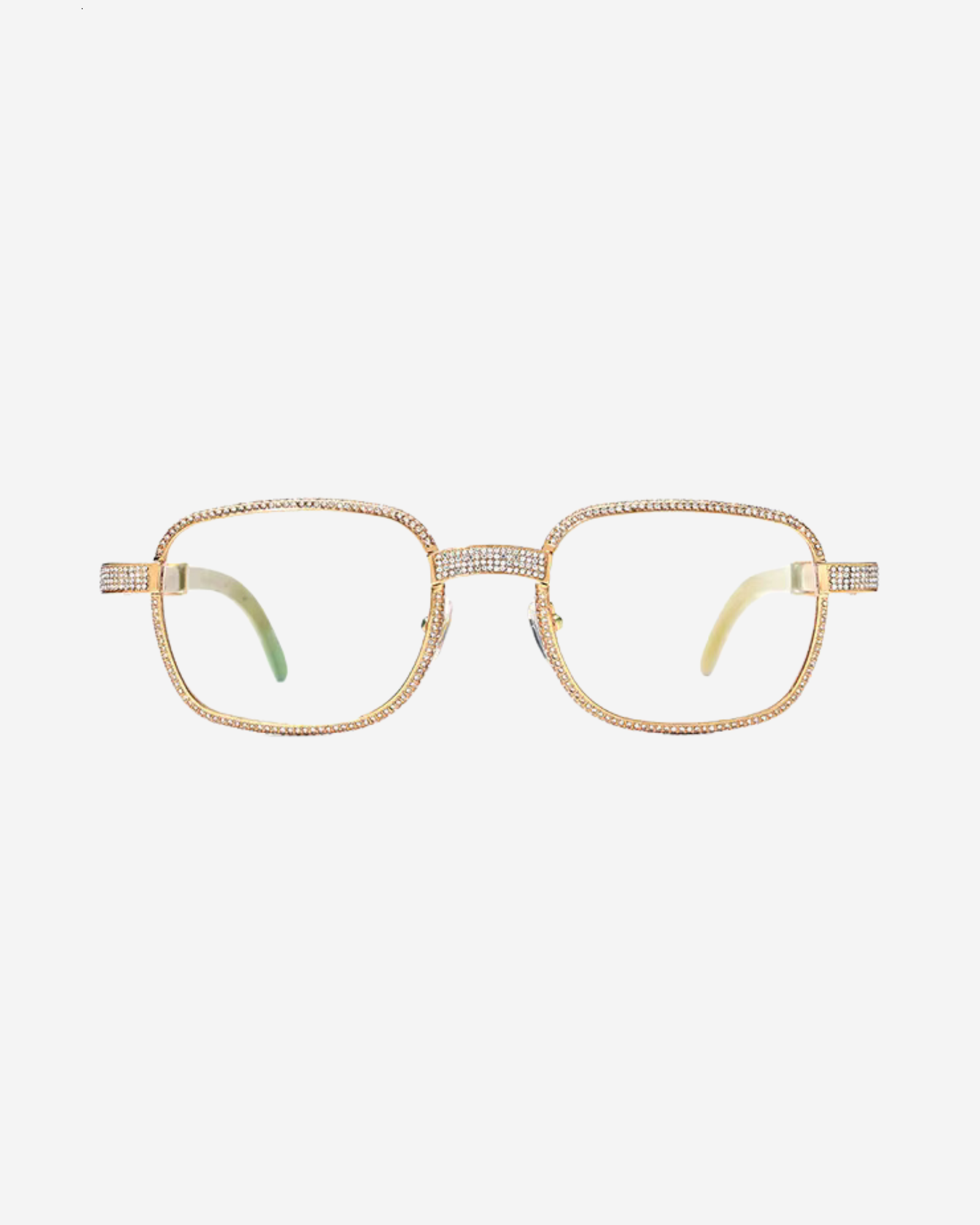 BOSSI SQUARE JEWEL ENCRUSTED CLEAR FRAME